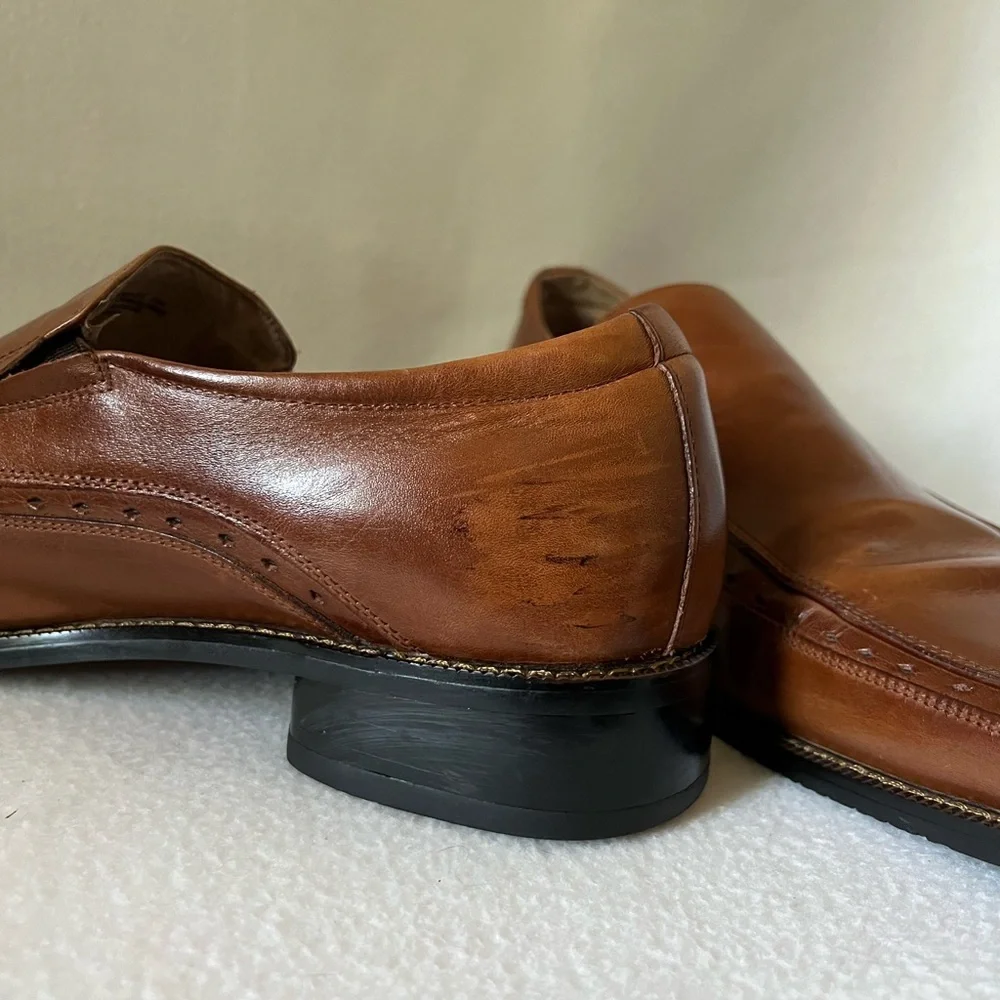 Stacy Adams Size 13M Brown/Tan Leather Slip On Shoes - Picture 9 of 15